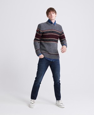 Superdry Ridgewood Crew Neck Férfi Ugró MélySzürke | NEBJF3076